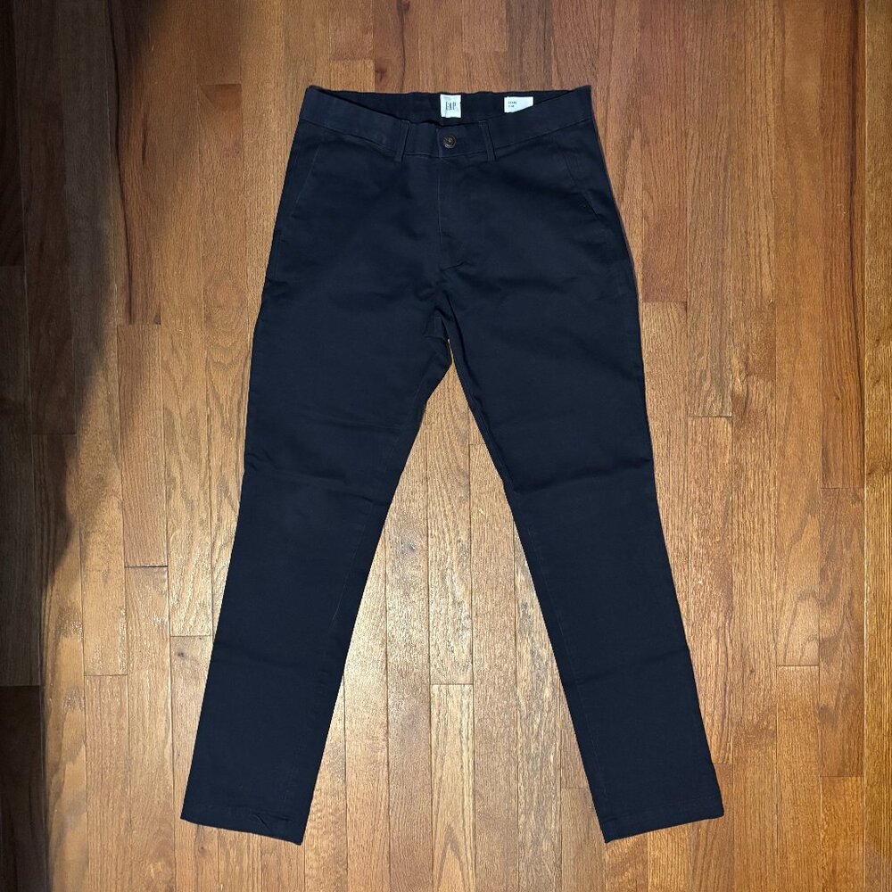 Gap Khaki Navy Chino Pants Mens 28 X 30 Slim Fit in Great Condition!